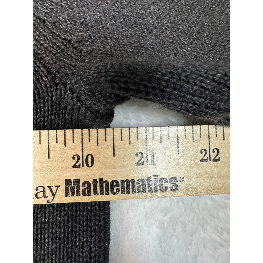 Quince Quarter-Zip Sweater Mens Medium Gray Cotton Ribbed Mock Neck